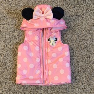 Disney Polka Dot Hooded Vest with Minnie Ears & Bow